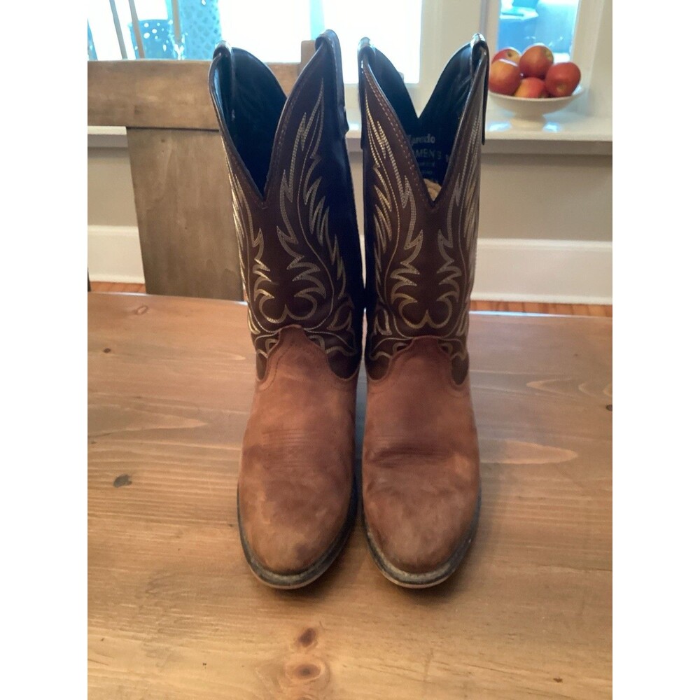 LAREDO WOMENS SZ 9 KADI  DISTRESSED BROWN LEATHER  BOOTS - Picture 3 of 10